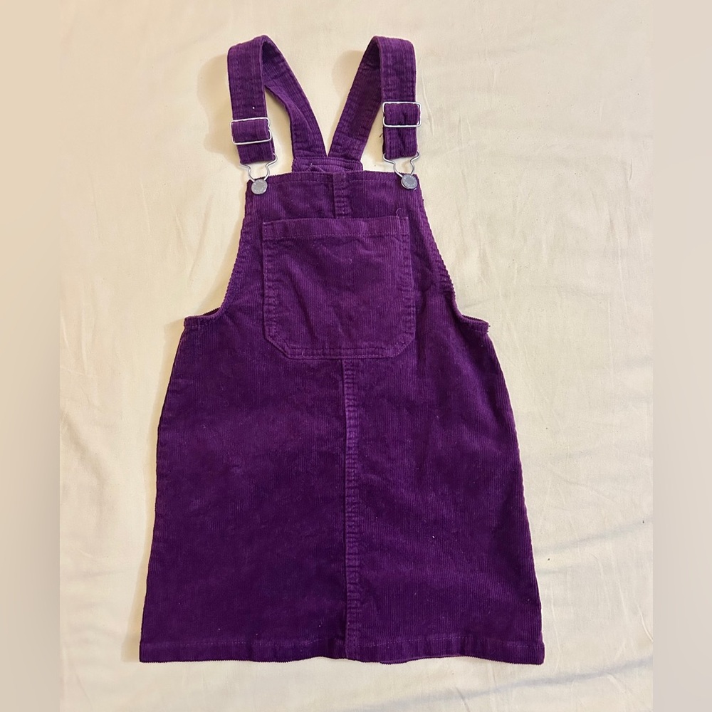 Girls purple corduroy jumper dress S 6/7